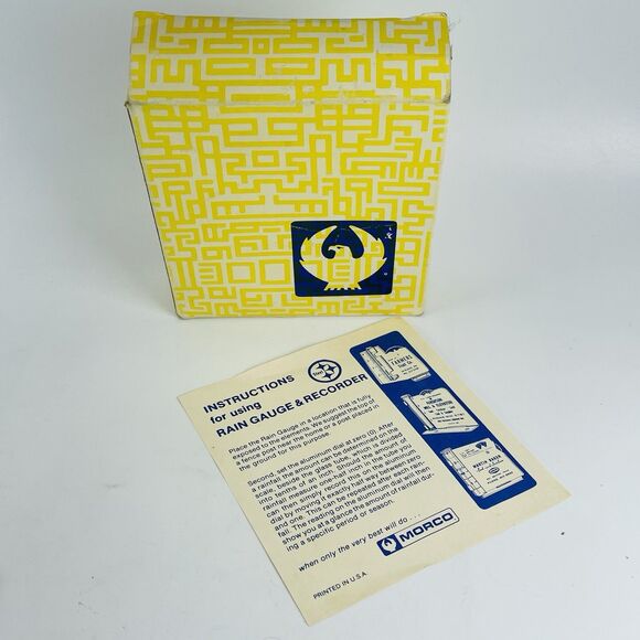 Morco Metal Rain Guage Garvey Grain Farm Feed Seed Co-op Advertising VTG NOS - Picture 3 of 5